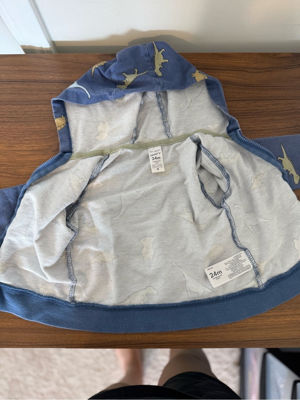 Carter’s Toddler Boys Jacket Pants Set Size 2T Dinosaur 100% Cotton Blue - Picture 4 of 10